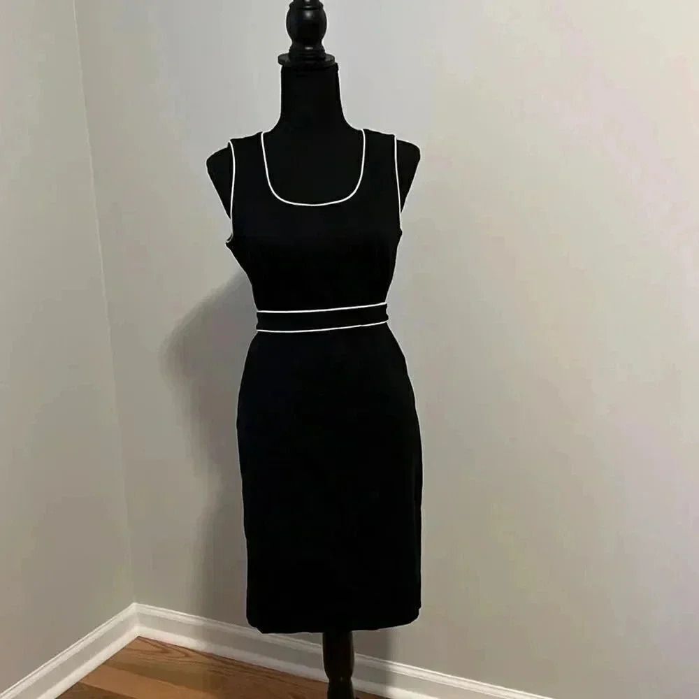 Madison Studio Black and White belted Dress